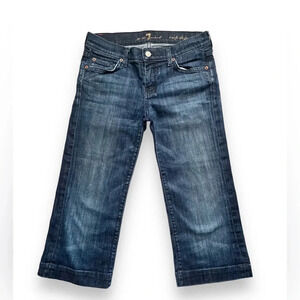 7 For All Mankind Dojo Crop Dark Wash Flare Jeans